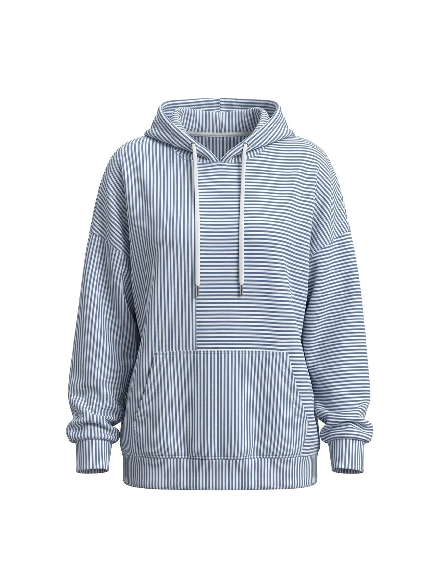 Women's Striped Hoodie, for Lounging