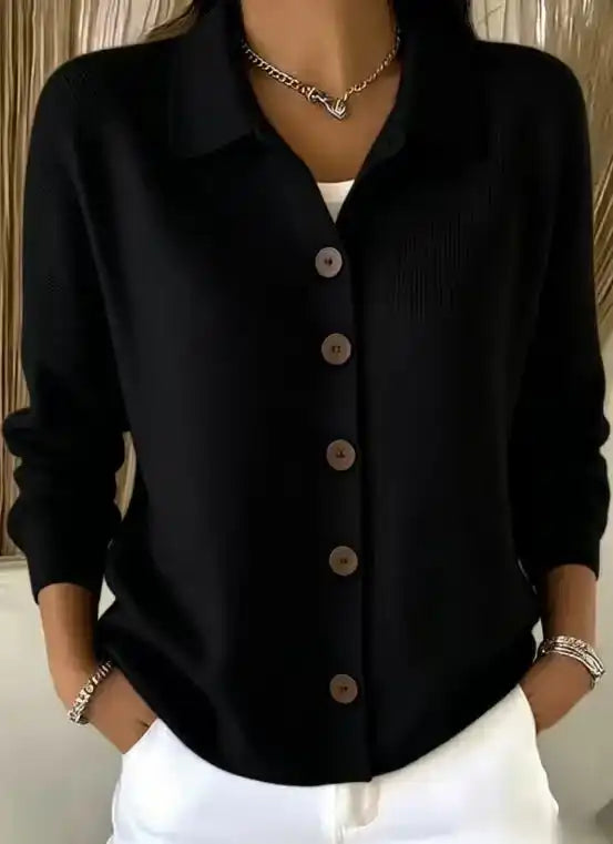 Hot Seller π₯ Women's Solid-Color Pure Cotton Long-Sleeve Comfortable Casual Cardigan