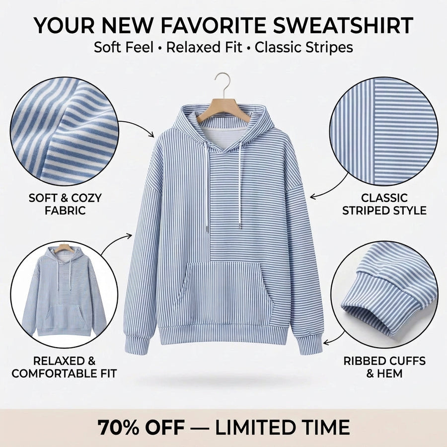 Women's Striped Hoodie, for Layering