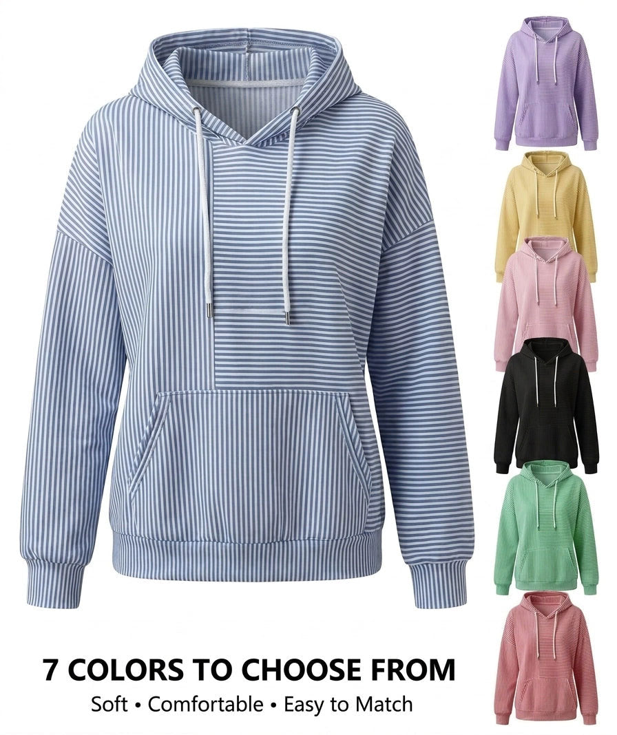 Women's Striped Hoodie, for Weekends