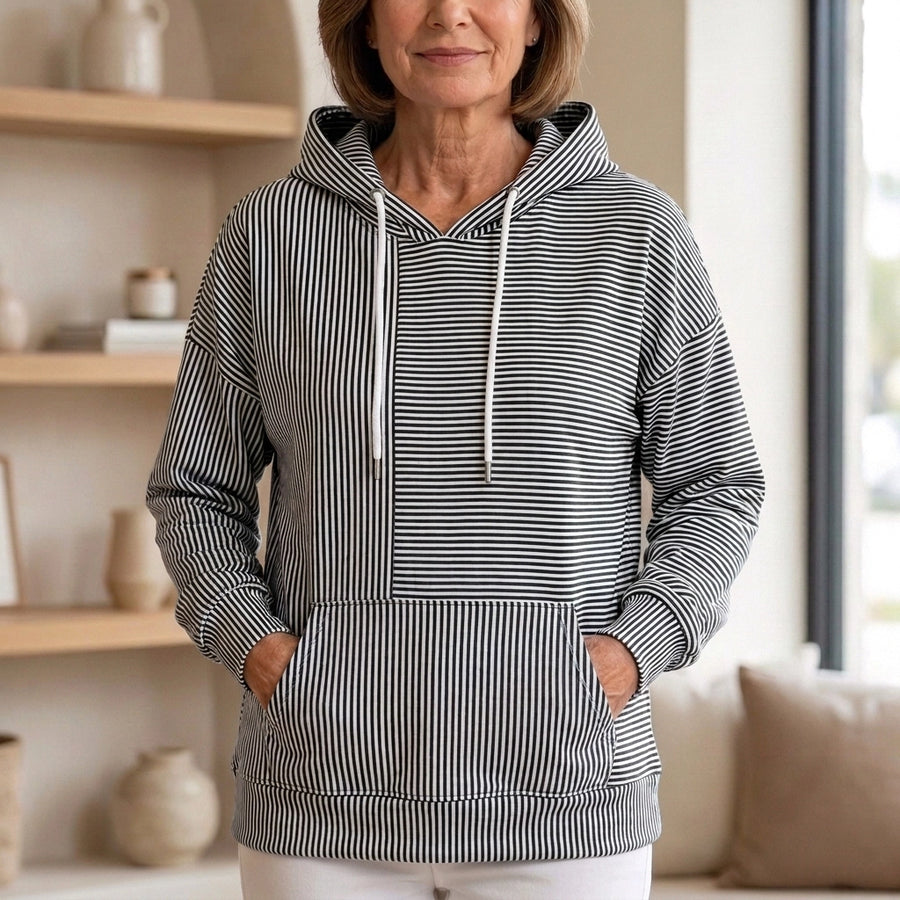 Women's Striped Hoodie, for Layering
