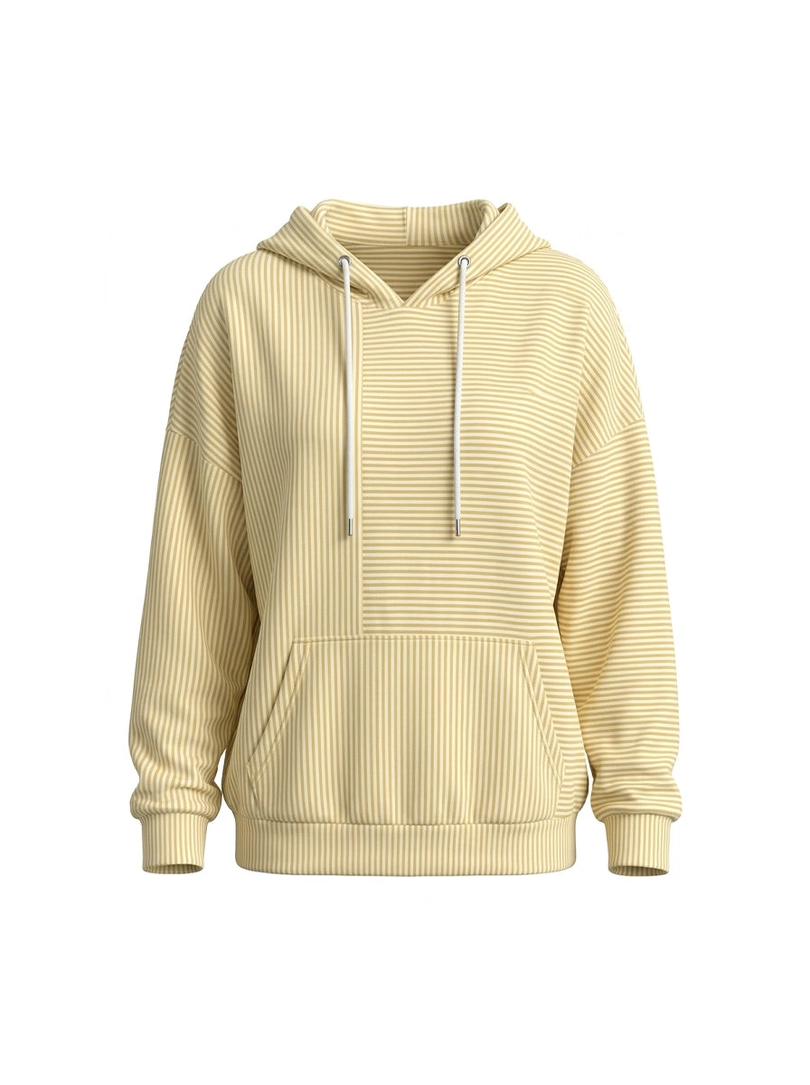 Women's Striped Hoodie, for Lounging