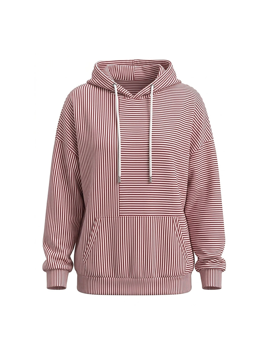 Women's Striped Hoodie, for Lounging