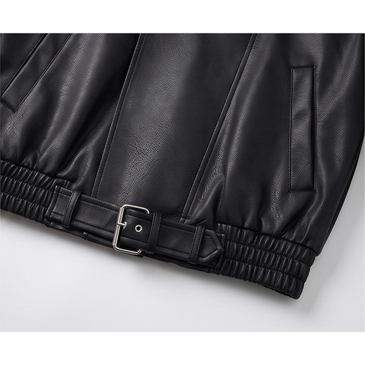 Men's Heavyweight Fleece-Lined Faux Leather Motorcycle Jacket KDKJ562-1