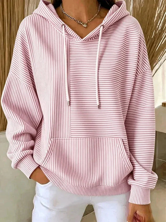 New Arrivals🔥Women Striped Long Sleeve Casual Daily Spring/Fall Hoodie