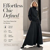 ✨ Effortless Coordination | Women’s Turtleneck Top & Maxi Skirt 2-Piece Se
