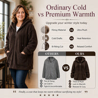 ☁️ Cozy Texture | Women’s Relaxed Sherpa Hooded Sweatshirt