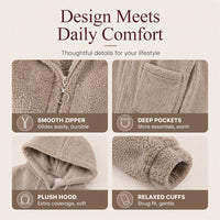 ☁️ Cozy Texture | Women’s Relaxed Sherpa Hooded Sweatshirt