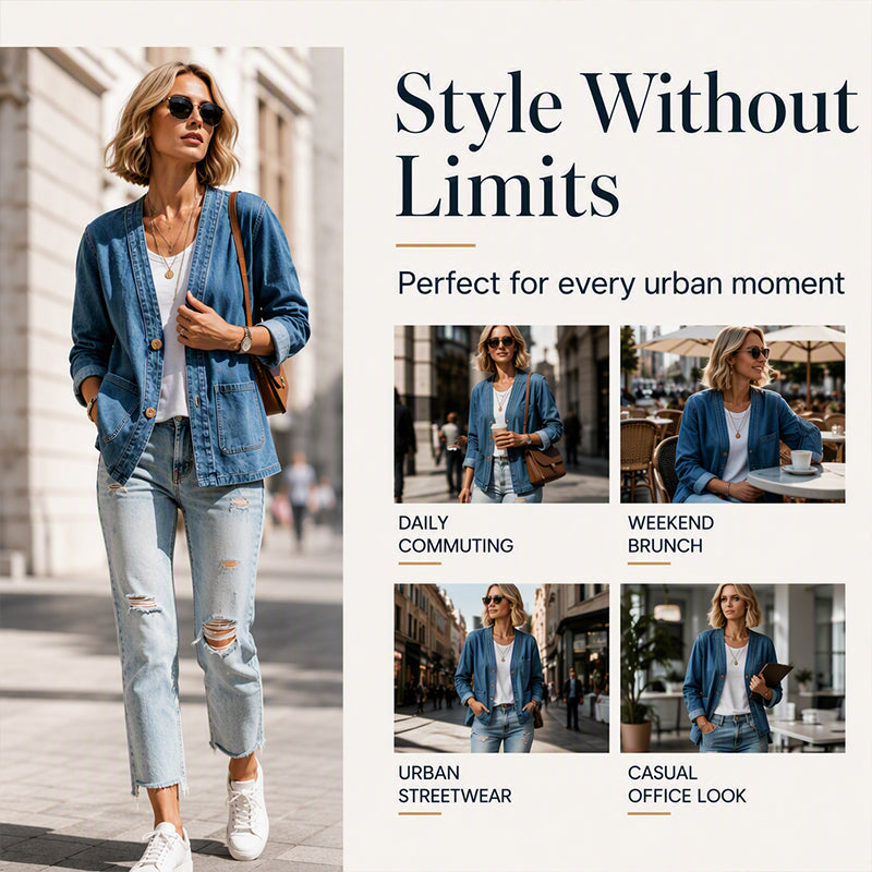 Denim Made Easy | Women’s V-Neck Denim Cardigan