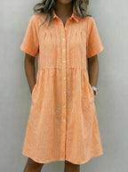 Today 49% off🔥Women’s Cotton Linen Gingham Button-Up Shirt Dress (BUY 2 GET FREE SHIPPING)