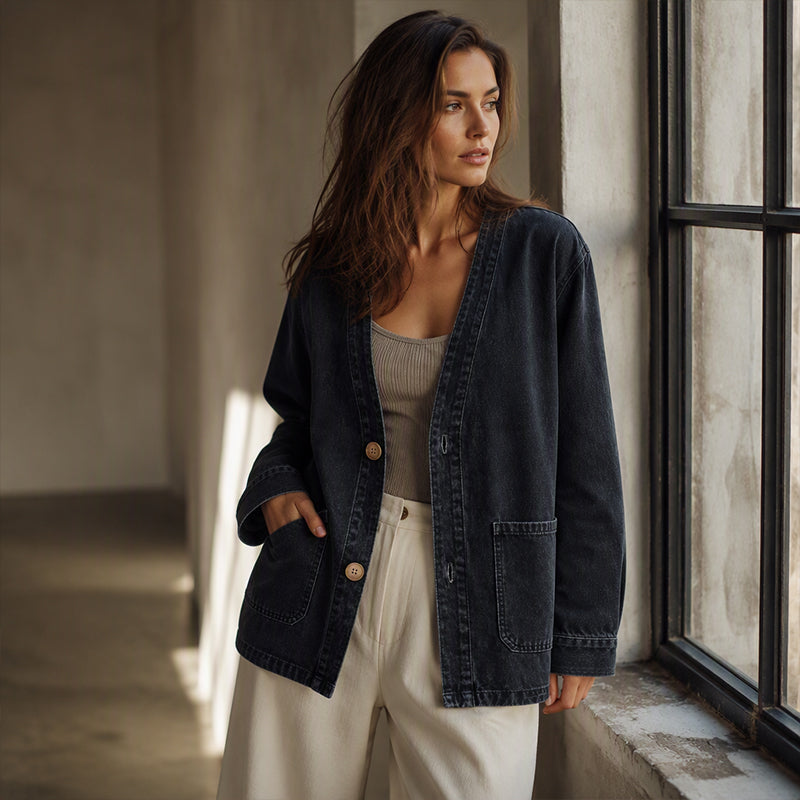 Denim Made Easy | Women’s V-Neck Denim Cardigan