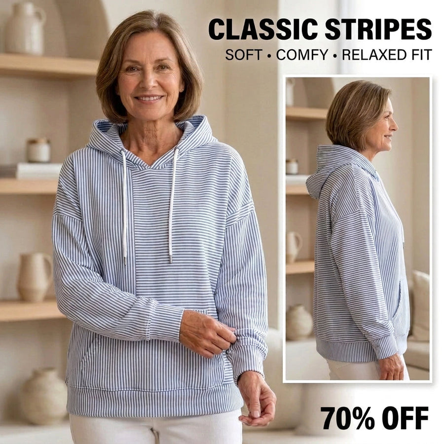 Women's Striped Hoodie, for Weekends