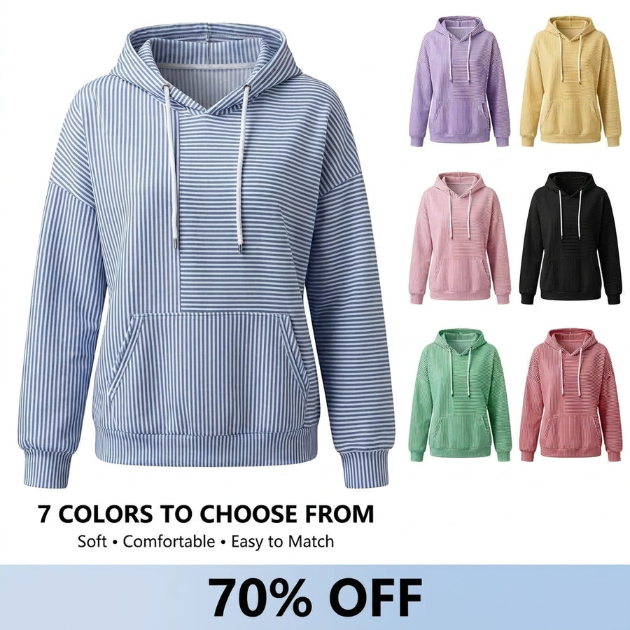 Women's Striped Hoodie, for Layering
