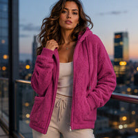 ☁️ Cozy Texture | Women’s Relaxed Sherpa Hooded Sweatshirt