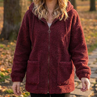 ☁️ Cozy Texture | Women’s Relaxed Sherpa Hooded Sweatshirt