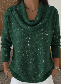 🎄 CLEARANCE SALE🔥 Women's Elegant Solid Color Loose Shiny Sweater