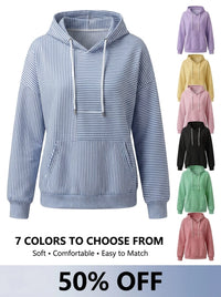 Women’s Striped Hoodie – Soft, Comfortable & Flattering Fit (50% OFF)