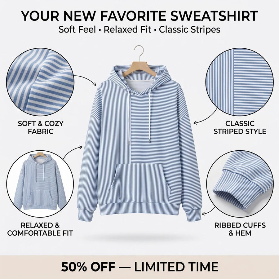Women's Striped Hoodie, for Weekends