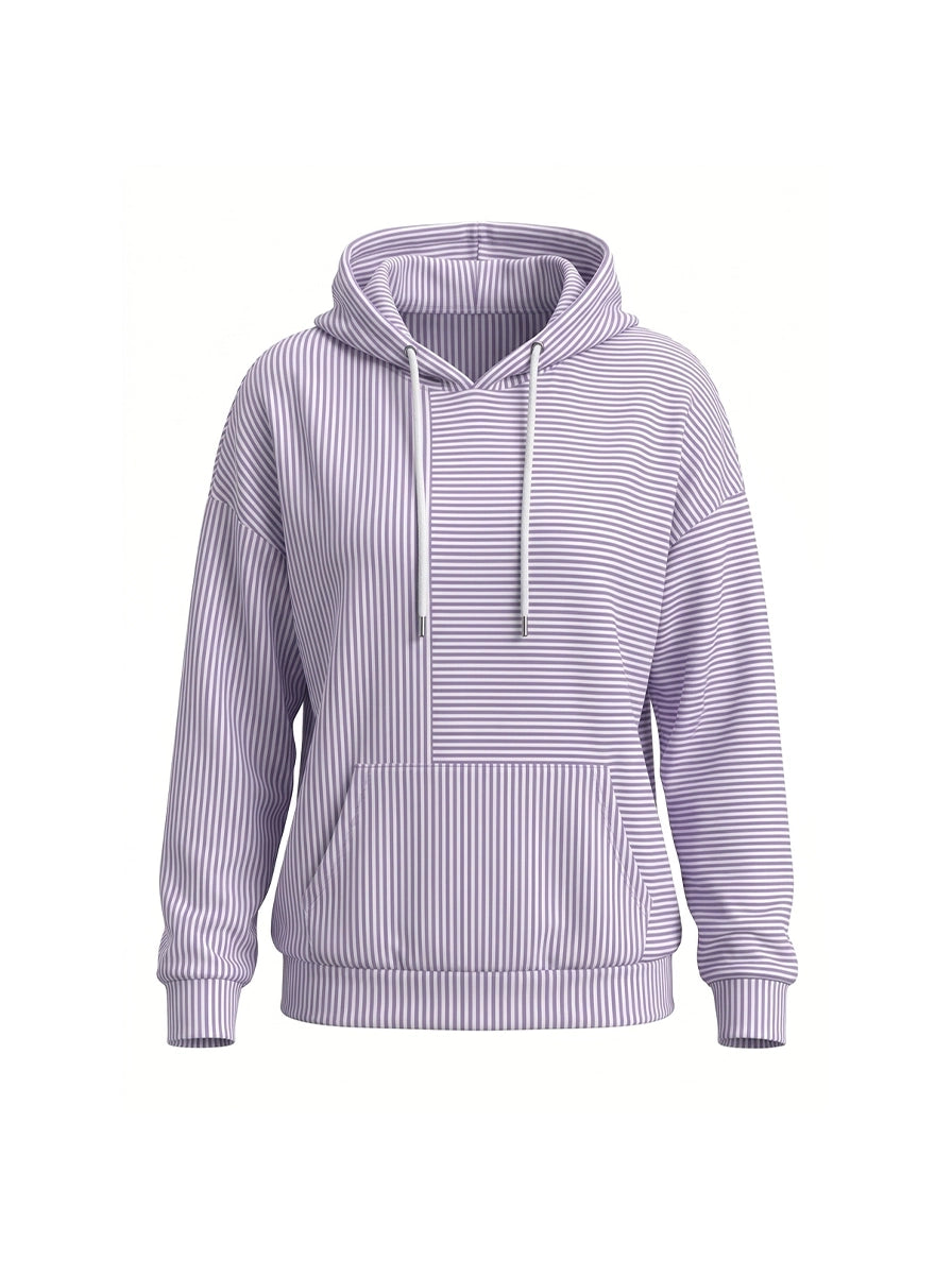 Women's Striped Hoodie, for Lounging