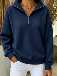 New Arrivals🔥Women's Waffle Knit Quarter-Zip Sweatshirt
