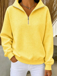 New Arrivals🔥Women's Waffle Knit Quarter-Zip Sweatshirt