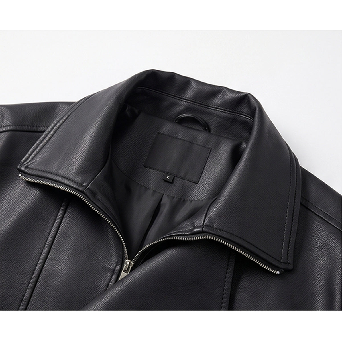 Men's Heavyweight Fleece-Lined Faux Leather Motorcycle Jacket KDKJ562-1