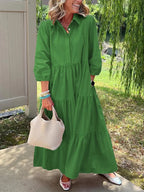 CLEARANCE🔥 Loose Cotton Linen Lapel Dress- Tax Free