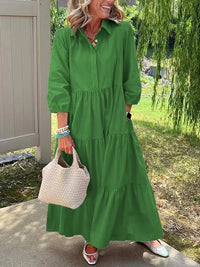 CLEARANCE🔥 Loose Cotton Linen Lapel Dress- Tax Free