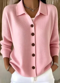 Hot Seller 🔥 Women's Solid-Color Pure Cotton Long-Sleeve Comfortable Casual Cardigan