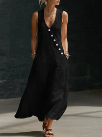 CLEARANCE SALE🔥 Comfortable Minimalist Button-Up Maxi Dress