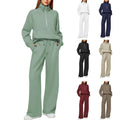 ⏰ LAST DAY SAVE 50%🔥 Women's Solid Color Cotton Half Zip Two-Piece Set