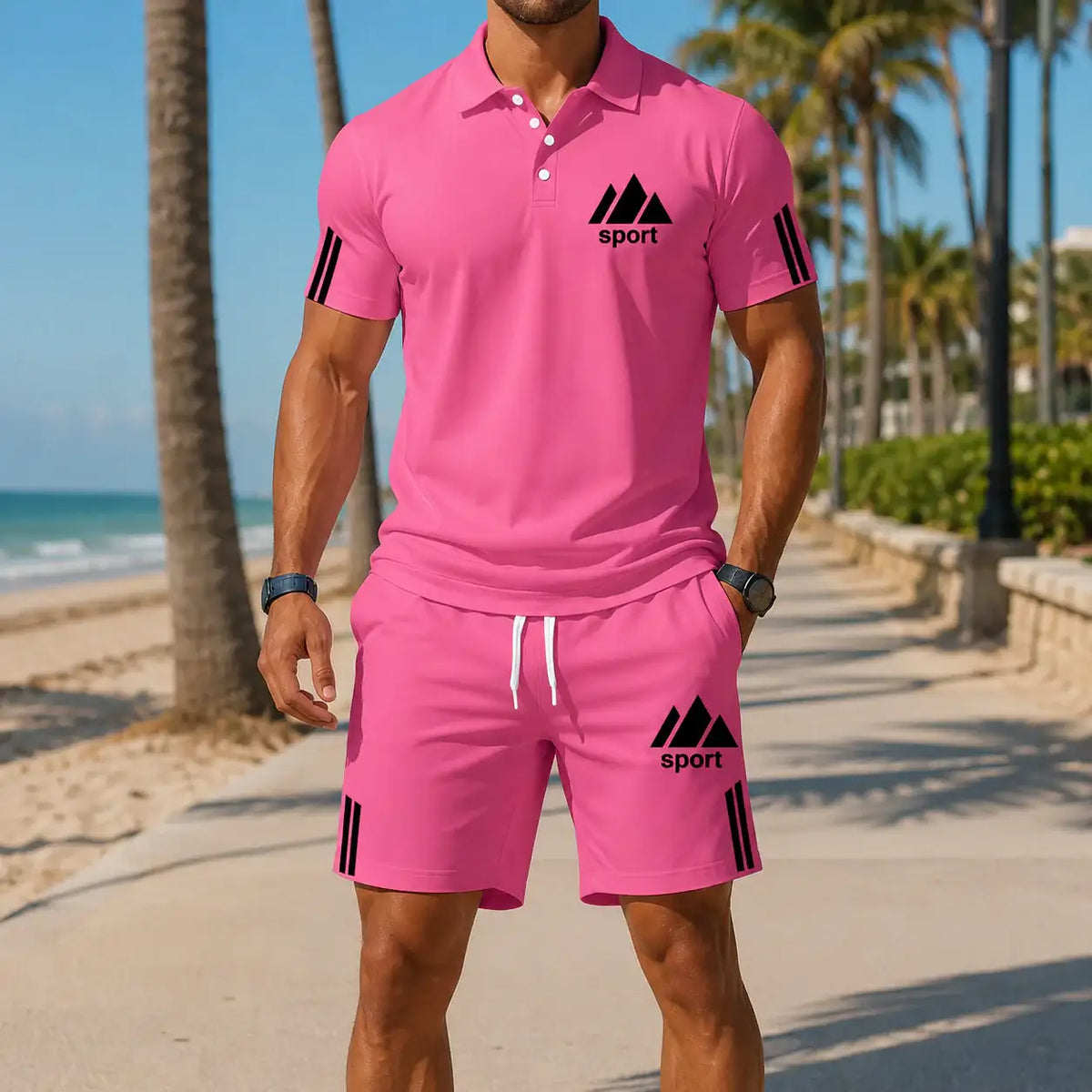 ⏰ LAST DAY SAVE 50%🔥-Herren Sommer-Set mit Polohemdund Shorts