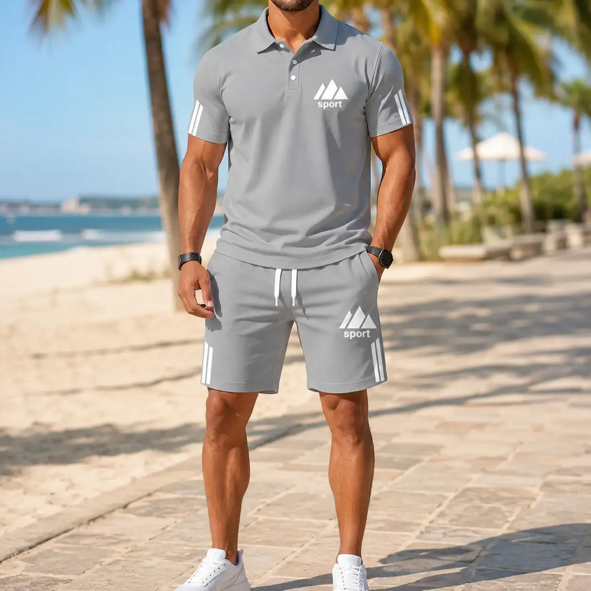 ⏰ LAST DAY SAVE 50%🔥-Herren Sommer-Set mit Polohemdund Shorts