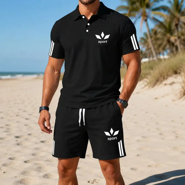 ⏰ LAST DAY SAVE 50%🔥-Herren Sommer-Set mit Polohemdund Shorts