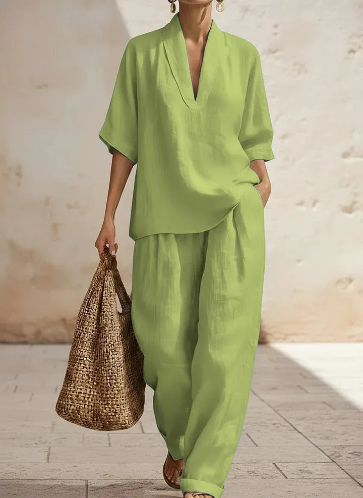 ⏰ LAST DAY SAVE 50% 💥Women's Casual And Cozy Minimalist Linen Two-piece Set