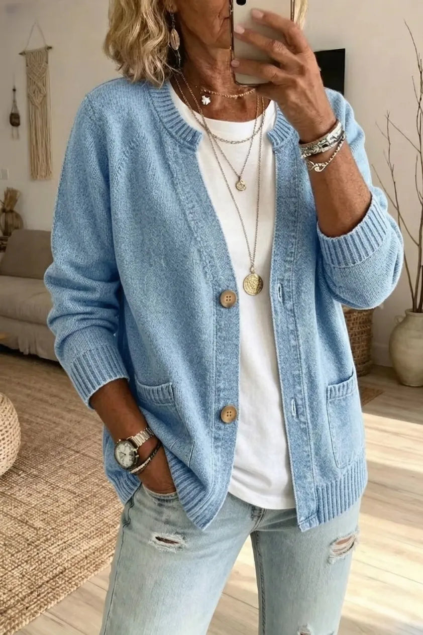 New Arrival 🔥Women's Washed Denim Knit Cardigan