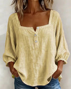 New Arrivals🌸Women's Square Neck Half Button Blouse