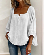 New Arrivals🌸Women's Square Neck Half Button Blouse
