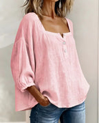 New Arrivals🌸Women's Square Neck Half Button Blouse