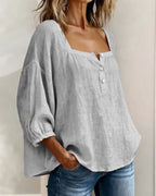 New Arrivals🌸Women's Square Neck Half Button Blouse