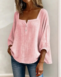 New Arrivals🌸Women's Square Neck Half Button Blouse