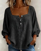 New Arrivals🌸Women's Square Neck Half Button Blouse