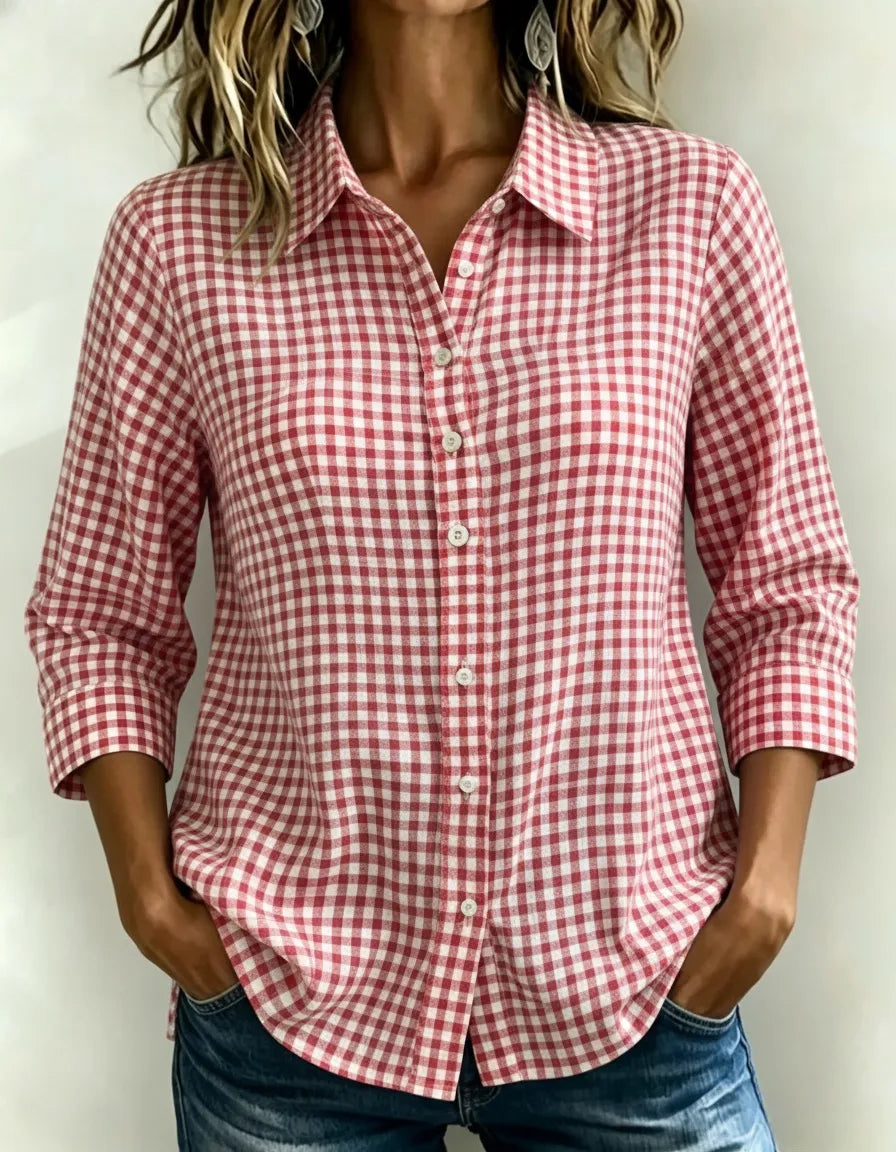 New Arrivals🔥Women's Gingham Check Button-Down Shirt