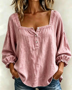 Today 49% off🔥Women’s Denim Square-Neck Three-Quarter Sleeve Top
