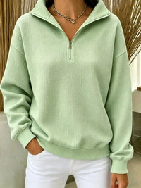 New Arrivals🔥Women's Waffle Knit Quarter-Zip Sweatshirt