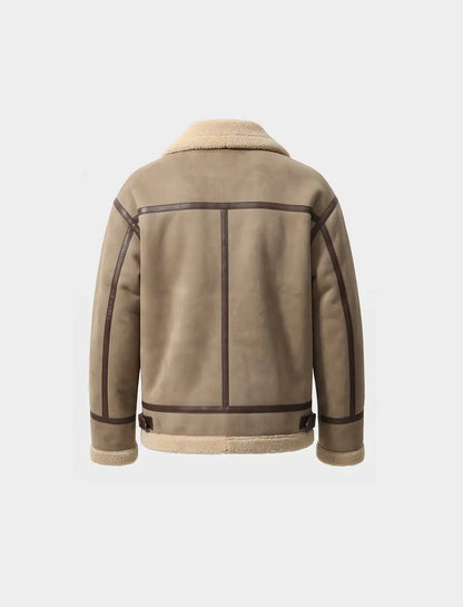 Men’s Premium Shearling Sheepskin Bomber Jacket KDKMO50