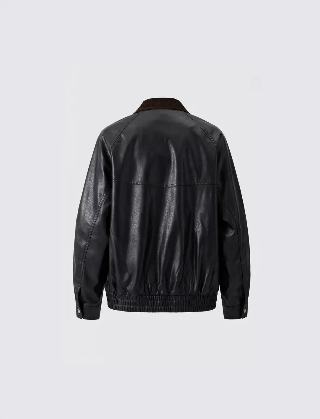 Black Sheep Leather Jacket Brown Collar | Handmade Trucker Bomber KDKJ523