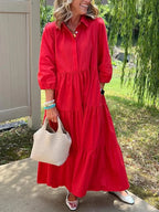CLEARANCE🔥 Loose Cotton Linen Lapel Dress- Tax Free