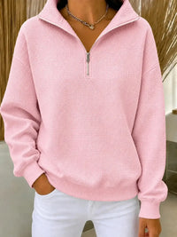 New Arrivals🔥Women's Waffle Knit Quarter-Zip Sweatshirt