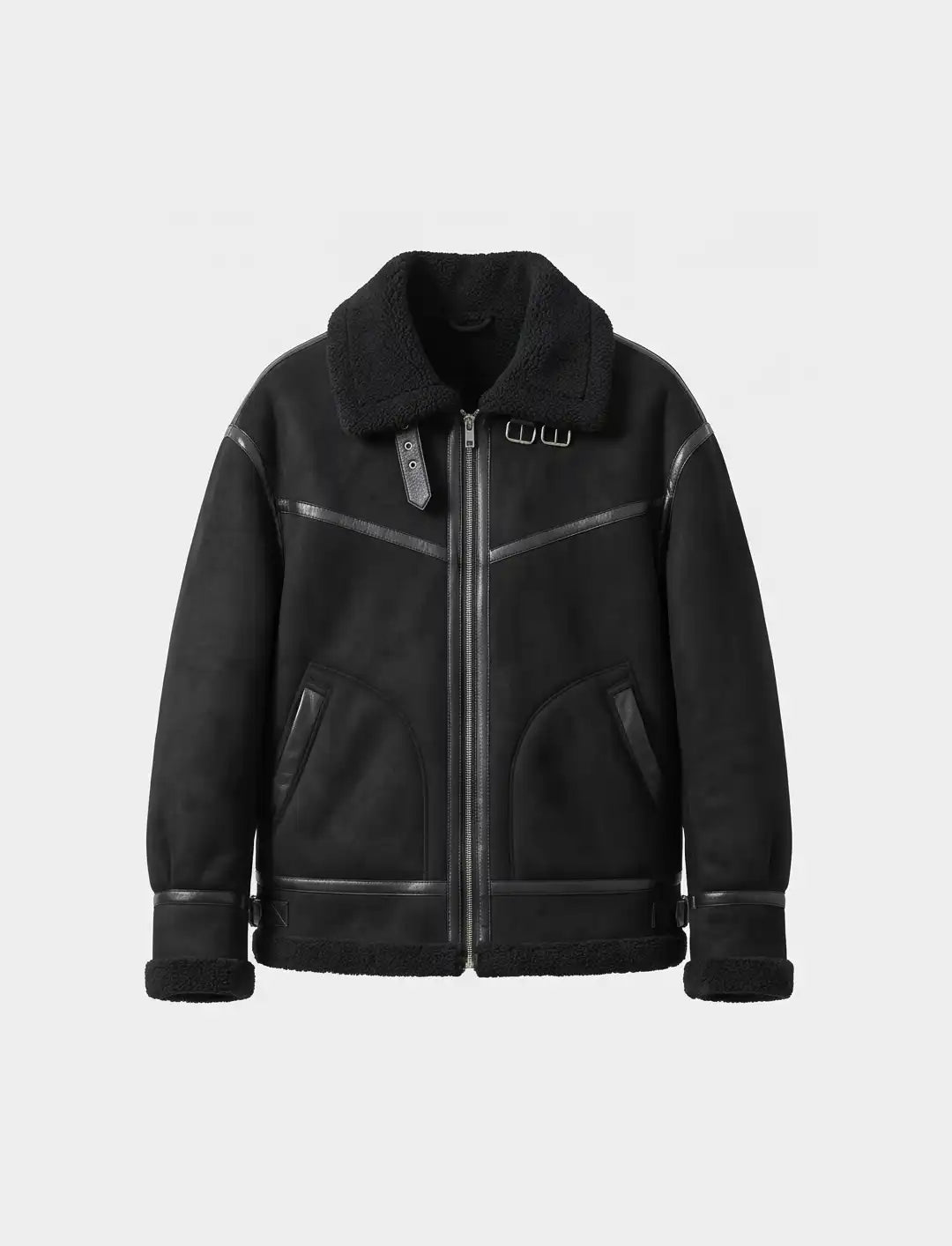 Men’s Premium Shearling Sheepskin Bomber Jacket KDKMO50